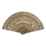 PROPERTIES FROM A NOTED COLLECTOR OF CHINESE EXPORT SILVER *A CHINESE EXPORT LACQUER BRISE FAN