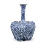 A BLUE AND WHITE PORCELAIN ‘EIGHT TREASURES OF BUDDHISM’ TULIPIER CHINA, POSSIBLY LATE QING