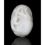 PROPERTIES FROM A NOTED COLLECTION OF JADES AND SNUFFBOTTLES A WHITE JADE CARVING OF A LOTUS ROOT