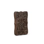A FINELY CARVED BOXWOOD CARD HOLDER CHINA, CANTON / GUANGZHOU, LATE QING DYNASTY, LATE 19TH