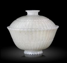 PROPERTIES FROM A NOTED COLLECTION OF JADES AND SNUFFBOTTLES *A MUGHAL-STYLE JADE BOWL AND COVER