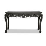 A CARVED HARDWOOD 'DRAGON' TABLE CHINA H: 67 cm - width: 115 cm - depth: 41 cm