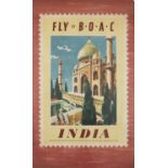 ANONYMOUS, India, "Fly by B.O.A.C.," 101.5 x 63.5 cm