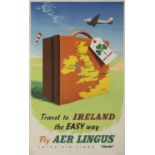 ANONYMOUS, Fly Aer Lingus Lithograph, 102 x 64 cm