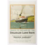 NORMAN WILKINSON Travel to Ireland by The Stranraer-Larre Route Lithograph, 99.5 x 66cm,