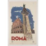 ANONYMOUS Roma, 1938 Lithograph, 99.5 x 66 cm, mounted on linen