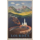 ANDRE BETHOMMEIE Lourdes SCF Railway Poster 100 x 61cm