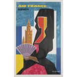 GUY GEORGE Air France Spain, 1960s 107 x 69cm