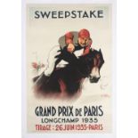 CHARLEY GARY Grand Prix de Paris, Longchamp 1935 118 x 79cm, mounted in linen