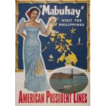 ANONYMOUS Mabuhay (American President Lines), 1950s Lithography, 86.5 x 60.5cm