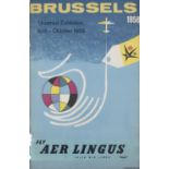 ANONYMOUS, Fly Aer Lingus, Brussels, 1958 100 x 65.5 cm