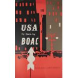 ANONYMOUS, USA Fly Here by BOAC 101 x 63cm ANONYMOUS Europe Fly Irish