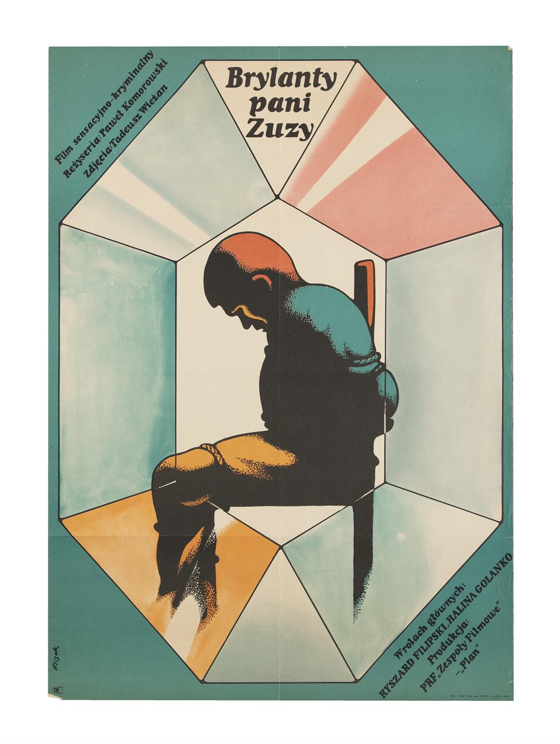 JERZY FLISAK Brylanty Pani Zuzy, 1971 Colour offset, 83.5 x 58cm