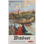 GORDON NICHOL, 'Windsor; See Britain by Train,' Lithograph, 100 x 63.5 cm