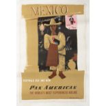 MCKNIGHT KAUFFER Pan American Airlines: Mexico Lithograph, 106 x 71.5cm, mounted on linen