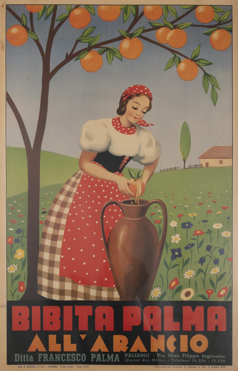ANONYMOUS, Bibita Palma, 1948 Colour offset, 99 x 65 cm