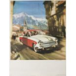 A MISCELLANEOUS COLELCTION OF TWO AUTOMATICE POSTERS, 'Ford 12M, 119 x 78 cm and 'Vintage car in