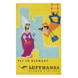 ANONYMOUS Fly to Germany, Lufthansa 101 x 63cm