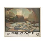 JULIUS OLSSON (1864 - 1942) Dunluce Castle, 1930s Lithograph, 100 x 125cm