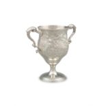 A GEORGE III IRISH SILVER TWIN HANDLE CUP, Dublin c.1810, maker's mark of Matthew West,