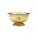 AN AMERICAN STERLING SILVER GILT BOWL, stamped 'STERLING', with retailer's mark of 'P.REVERE',