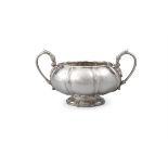 AN IRISH GEORGE IV SILVER SUGAR BOWL, Dublin c.1822, mark of James Fray, of squashed melon form,