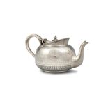A VICTORIAN SILVER TEAPOT, London c.11889, maker of Martin Hall & Co., of spherical form,