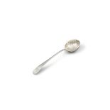 A GEORGE II SILVER SOUP LADLE, London c.1731, maker's mark rubbed, with scallop bowl,