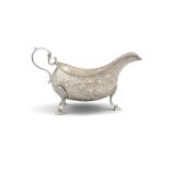 AN IRISH GEORGE III SILVER SAUCEBOAT, Dublin c.1780 (lacking date mark), makers mark of Matthew