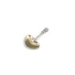 A TIFFANY SILVER GILT BON-BON SPOON, stamped and struck 'sterling' the gilt heart shaped bowl with