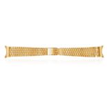 A GOLD WATCH STRAP IN 14K, of textured gold, stamped Rolex, with Rolex logo, with maker's mark