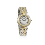 A LADY'S 18K GOLD AND STAINLESS STEEL 'PANTHÈRE VENDÔME' BRACELET WATCH, BY CARTIER,