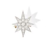 A LATE 19TH CENTURY DIAMOND PENDANT/BROOCH, CIRCA 1890 The eight-rayed star set throughout with