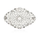 A FINE DIAMOND BROOCH, BY MARIO TAGLIABUE, MILAN, CIRCA 1935 Of openwork navette shape,