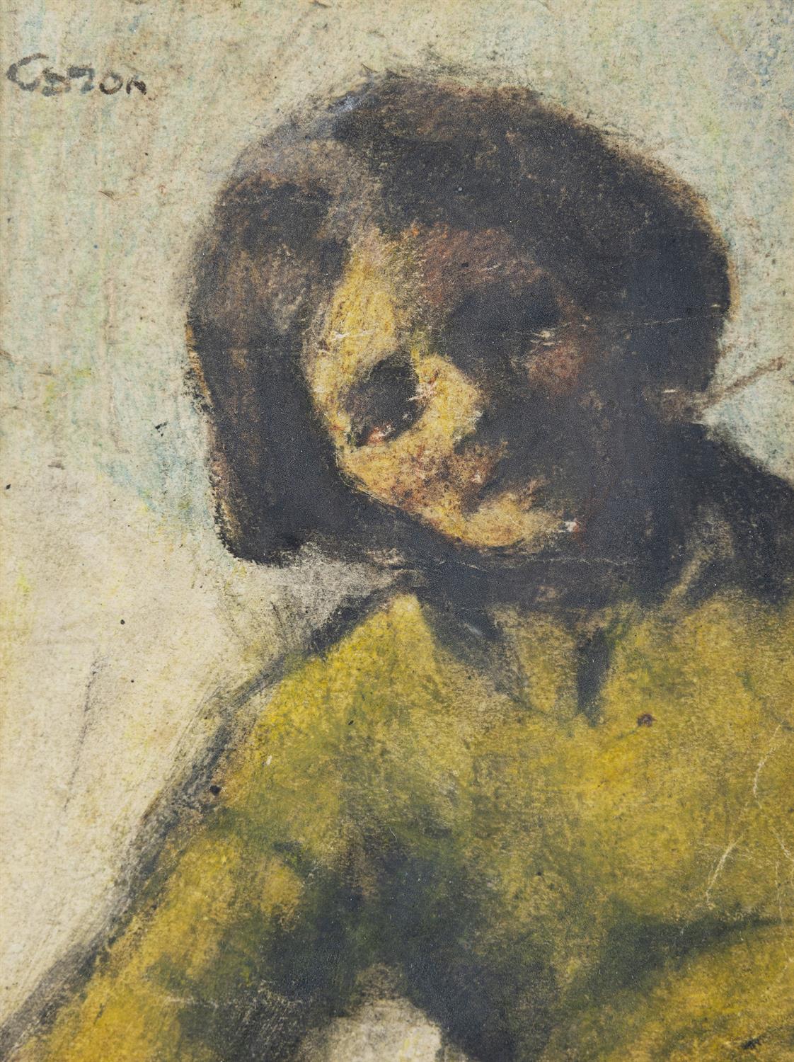 William Conor RHA RUA ROI (1881-1968) Smiling Girl Pastel, 13 x 9.5cm (5" x