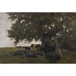 Nathaniel Hone RHA (1831 - 1917) Cows Sheltering Under Trees Oil on canvas, 63.5 x 91.