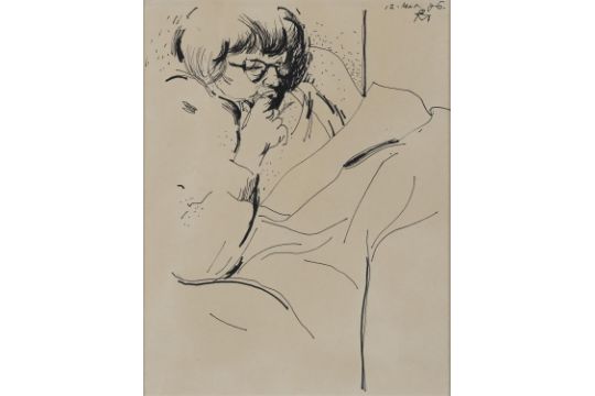 Colin Middleton MBE RHA RUA (1910 - 1983) Kate Reading Pen and Indian ink, 18 x 13. - Image 1 of 5