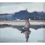 Cecil Maguire RHA RUA (1930 - 2020) Pookaun, Roundstone Harbour Oil on board, 8 x 9.