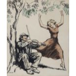 William Conor RHA RUA ROI (1881-1968) The Fiddler Pastel on paper, 38.5 x 28cm (15¼ x