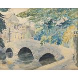 Harry Kernoff RHA (1900-1974) Bridge at the Mall, Westport, Co Mayo Watercolour, 24.