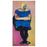 Kenneth Hall (1913-1946) Seated Woman Oil on Canvas, 179 x 86.5cm (70½ x