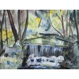 Norah McGuinness HRHA (1901 – 1980) Waterfall in the Woods Watercolour, 30 x 40cm (11¾ x 15¾")