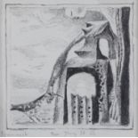 Colin Middleton MBE RHA RUA (1910 - 1983) Drumrush, Figure with Bird Pencil, 8.3 x 8.