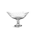 AN IRISH NAVETTE-SHAPED FRUIT BOWL c.1790, probably Cork, with flat-cut waved rim,