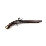 A GEORGE III FLINTLOCK HEAVY CAVALRY PISTOL, fully stocked with tower marks brass furniture and