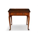 A WALNUT AND FLORAL MARQUETRY TRAY TOP TABLE, DUTCH OR ENGLISH, EARLY 18TH CENTURY,