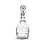 A FULL-SIZE BLOWN AND MOULDED MALLET SHAPED DECANTER, WATERLOO GLASS COMPANY c.1800,