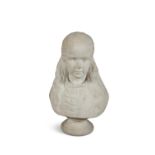 VICTORIAN SCHOOL, a marble cast of a young girl, marble. Approx 46cm high