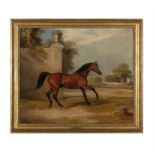 FRANCIS CALCRAFT TURNER (1782-1846) Paulowitz - Racehorse and landscape Oil on canvas,