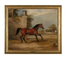 FRANCIS CALCRAFT TURNER (1782-1846) Paulowitz - Racehorse and landscape Oil on canvas,